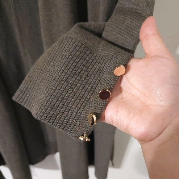 AVENUE Heather Taupe Grey Long Line Open Front Cardigan, Size 18/20, 2X - Picture 5 of 12